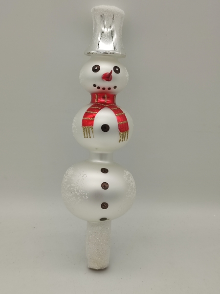 Treetop snowman with 3 balls - silver hat
